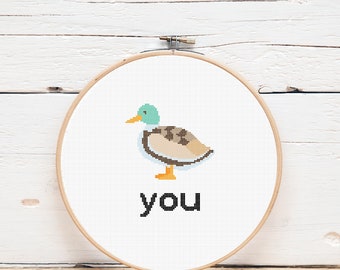 Cross Stitch Pattern / Duck You/ Funny Cross Stitch / Inappropriate Cross Stitch / DIY / Instant Digital Download