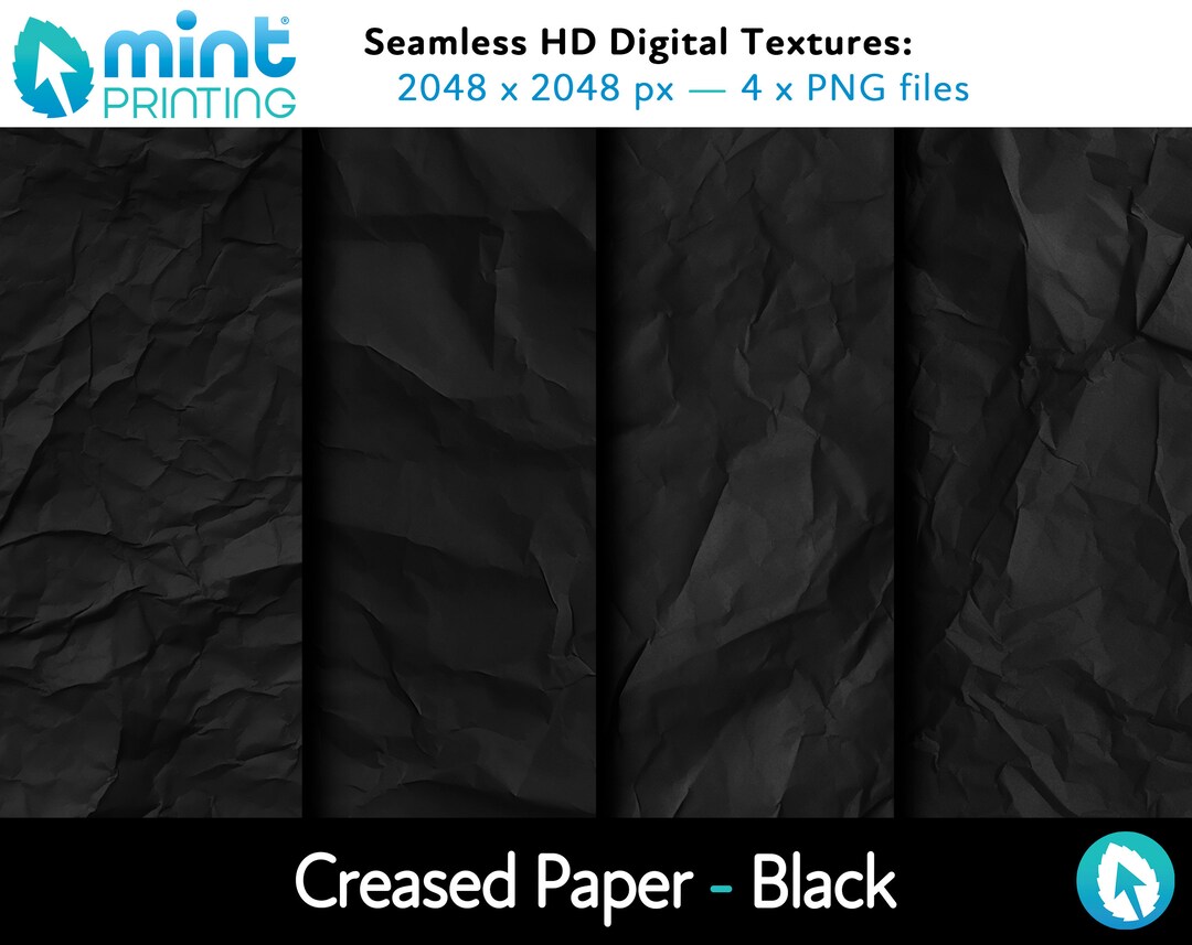 Creased Paper - Seamless HD Textures - Black - Etsy