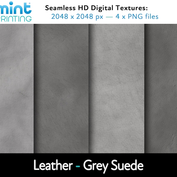 Leather - Seamless HD Textures - Grey Suede