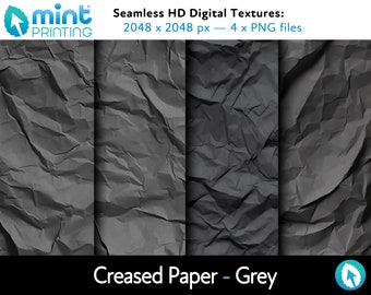 Creased Paper - Seamless HD Textures - Grey