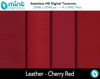 Leather - Seamless HD Textures - Cherry Red