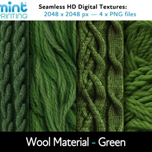 Wool Material - Seamless HD Texture Tiles - Green