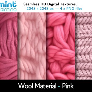 Matériau en laine - Carreaux de texture HD sans couture - Rose