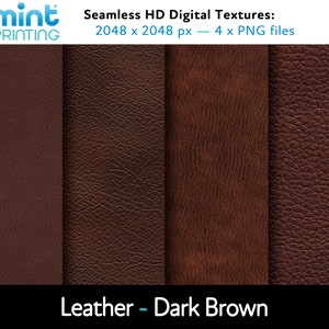 Può includere: Quattro texture digitali senza cuciture in pelle marrone scuro, ciascuna di 2048 x 2048 pixel, in formato PNG. Texture digitali HD senza cuciture: 2048 x 2048 px - 4 file PNG. Pelle - Marrone scuro.