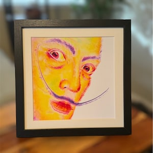 Salvador Dali Glitch- Original Art Print, Framed & Matted Optional