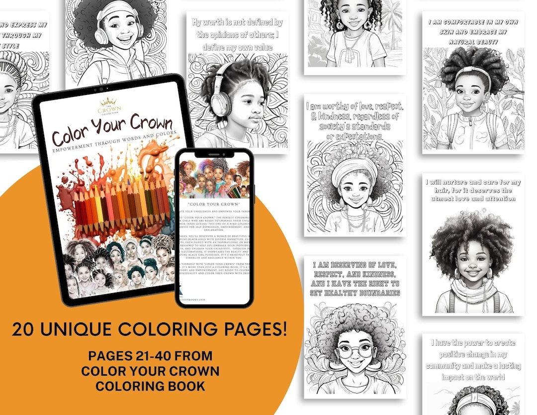 Black Girls 20 Coloring Pages (pages 21-40 From