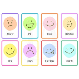Flashcards e pôsteres de Emoções e Sentimentos | Aprendizagem divertida de maori e inglês para crianças