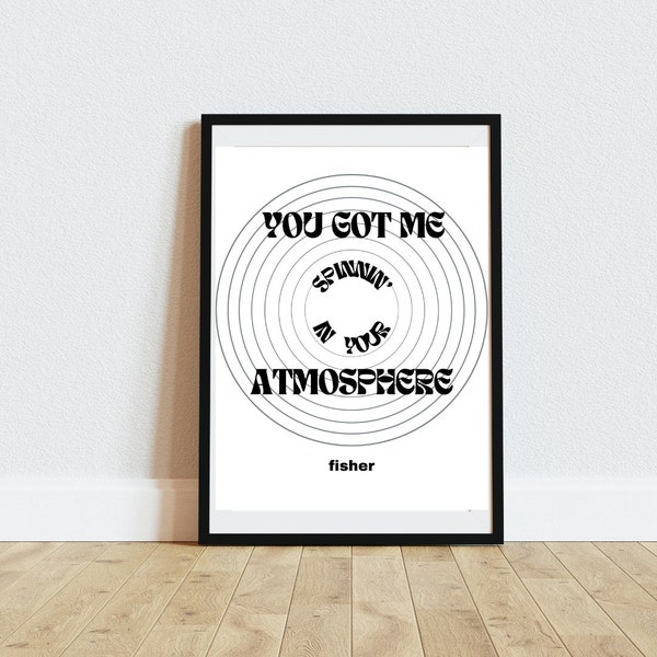 Fisher digital poster. "You got me spinnin' in your Atmosphere"