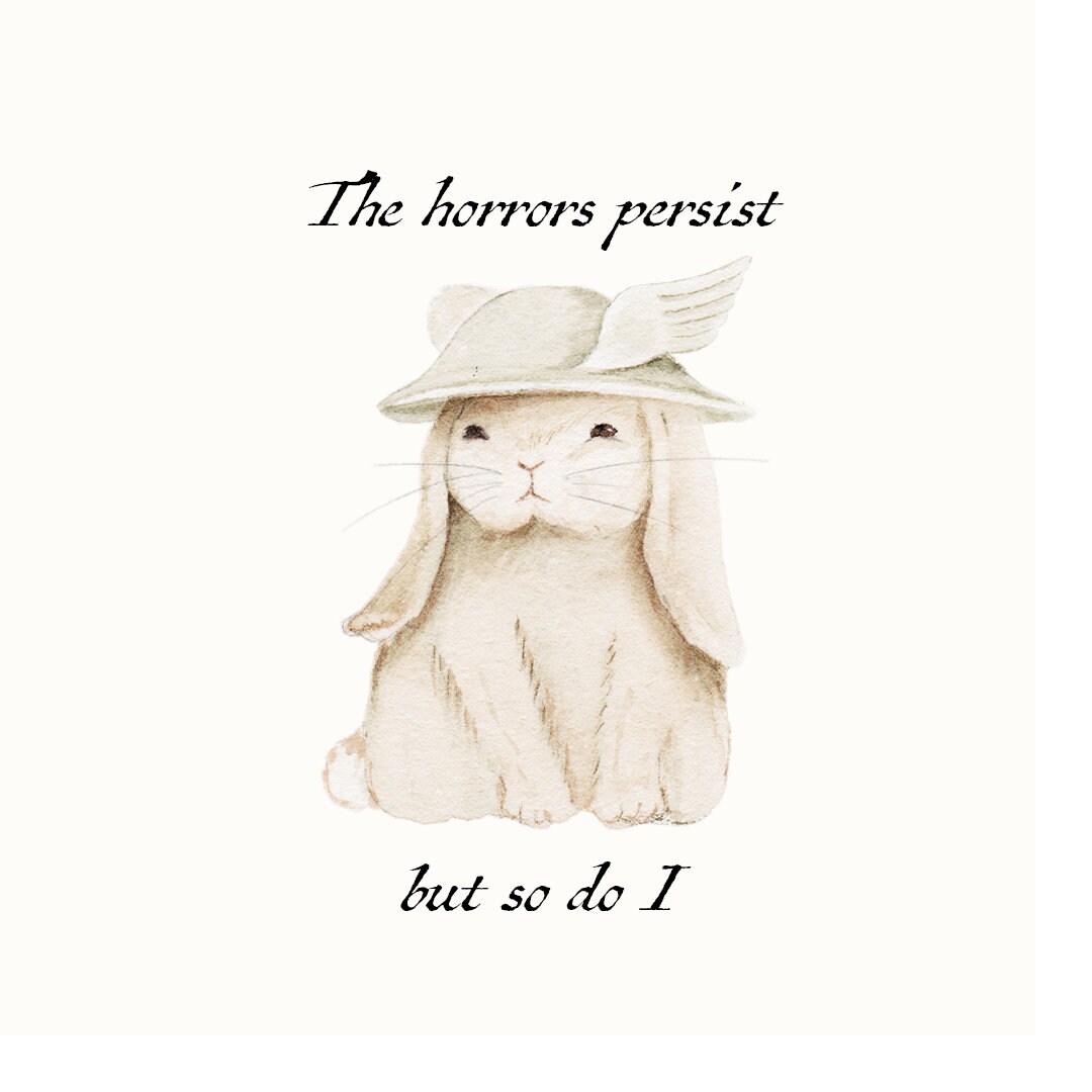 Grumpy Bunny Horrors Persist Sticker, Hermes Bunny Sticker, Angry ...