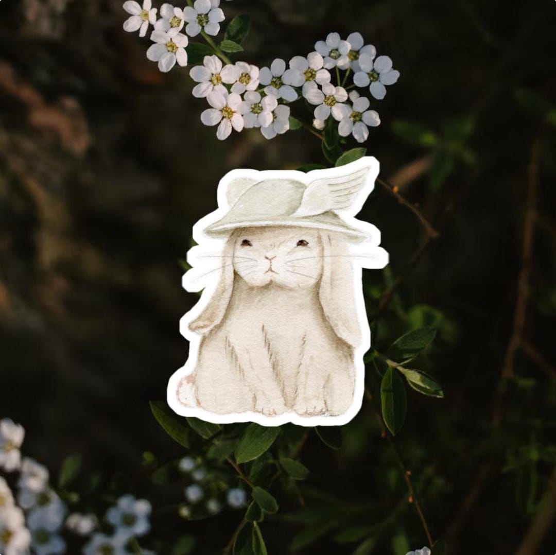 Grumpy Thumper Rabbit Sticker Grumpy Bunny Sticker: Waterproof Vinyl Angry Rabbit Decal - Etsy