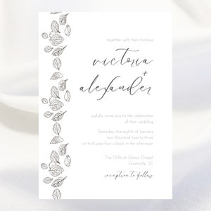 AUTUMN Minimalist Wedding Invitation Template, Editable Minimalist Wedding Invite, Modern Wedding Invite, Canva Wedding Invitation DIY
