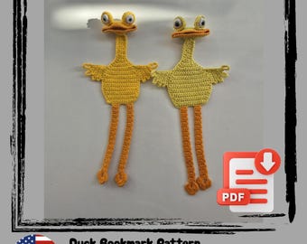 Duck Bookmark Crochet Pattern, Amigurumi PDF
