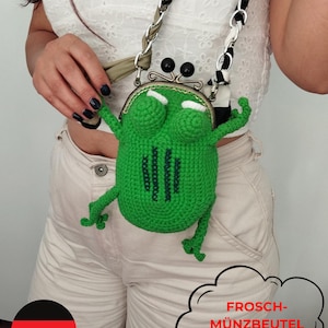 Frog Coin Purse Crochet Pattern PDF – Amigurumi Wallet (DE)