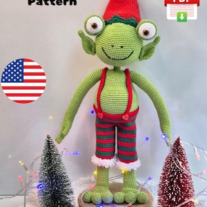 Frog Crochet Pattern PDF – Poseable Frog Elf Doll Tutorial (EN)
