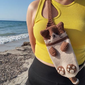 Crochet Cat Bum Bag 30×10 cm | Häkel Katzen Bauchtasche | Cell Phone Case Shoulder Bag | Cotton | PDF Pattern Eng & Deu