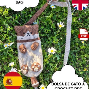 Cat Crochet Fanny Pack Pattern PDF – Kawaii Amigurumi Belt Bag Tutorial (English & Spanish)