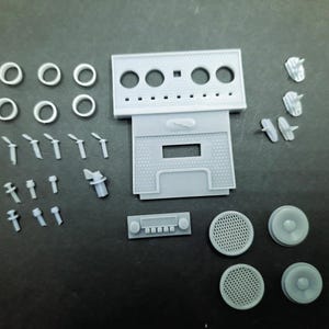 1/8 Revell Jaguar XKE E-Type Instrumentpanel - Mittkonsol Uppgraderingsset Resin