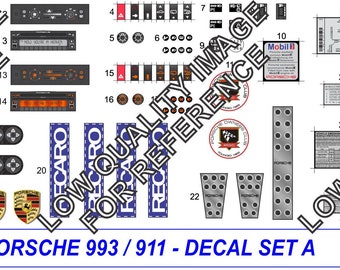 1/8 Pocher Porsche 993 / 911 - Ensemble de mise à niveau de décalcomanies