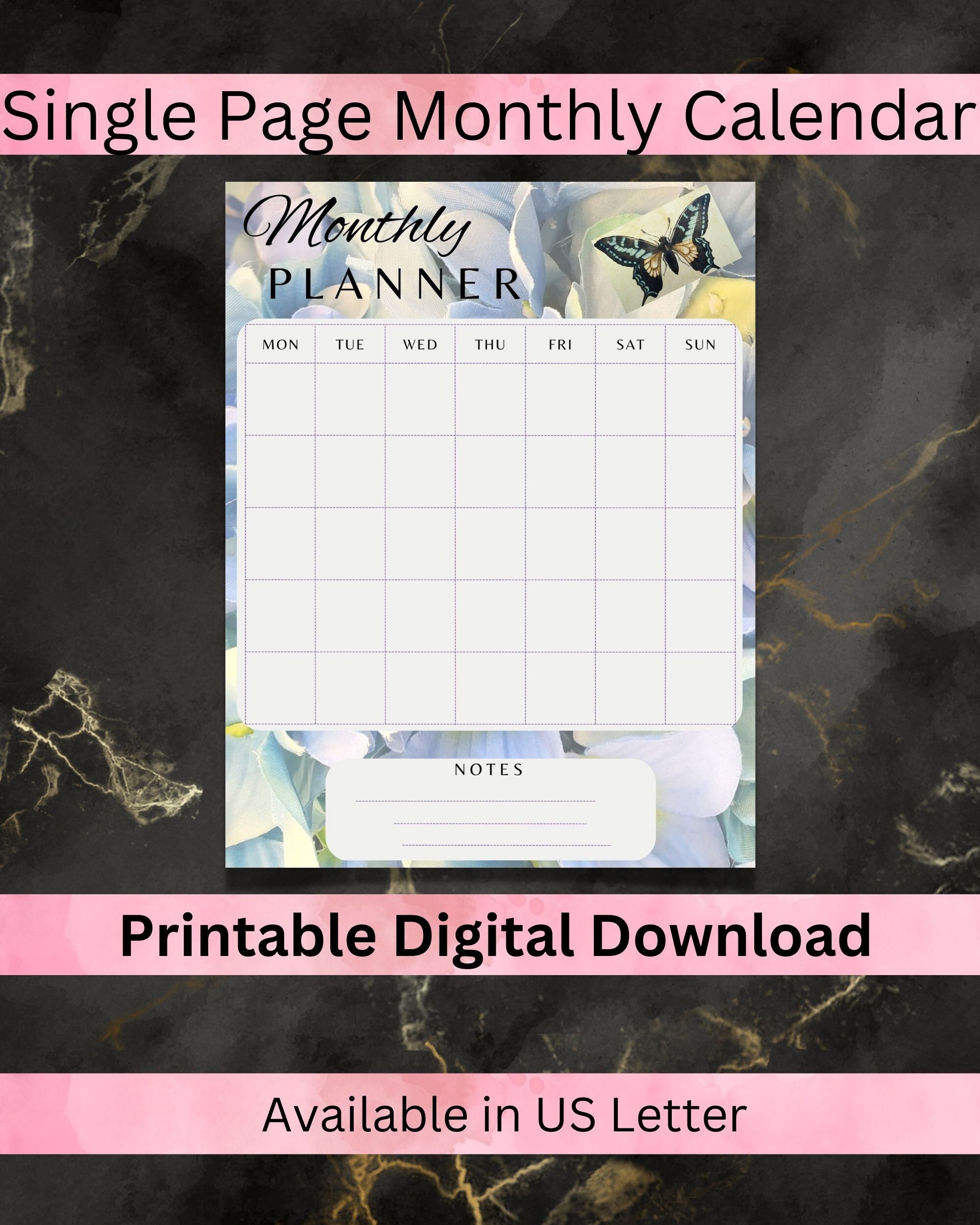 single-page-digital-printable-monthly-calendar-page-etsy