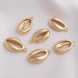 Gold-plated conch shaped charm, shark beak shaped pendant, diy necklace earring pendant found, jewelry pendant wholesale - LT1795