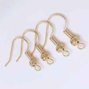 Simple earring hook, basic earring hook, minimalist gold-plated 14K earrings,hypoallergenic earring hook,DIY earring accessory supply-LT1074