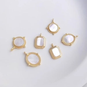 2-10pcs+ 14K Gold-Filled,Shell Filled Necklace Pendant Charm, DIY Necklace Bracelet Accessories, Jewelry Accessories Supply Wholesale-LT1401