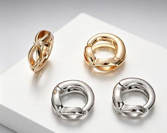 10PCS, 18k gold-plated New simple and stylish hollow butterfly knot ear cuffs, earrings, color-retaining small ear hoops, LT3644