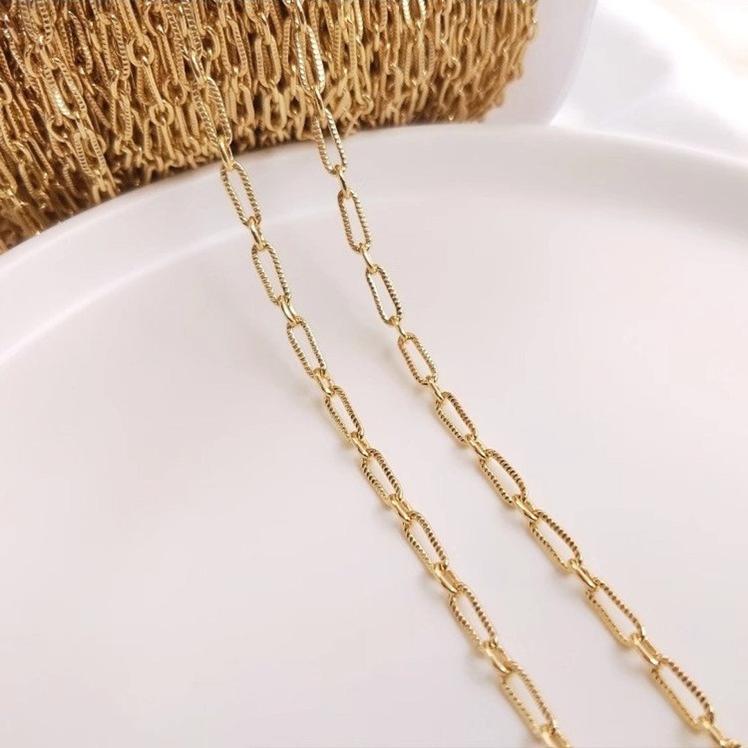 Stylo Chain Design 14K Gold Plated Oval Chain, Long O-chain, Chain With Connecting Rings ...