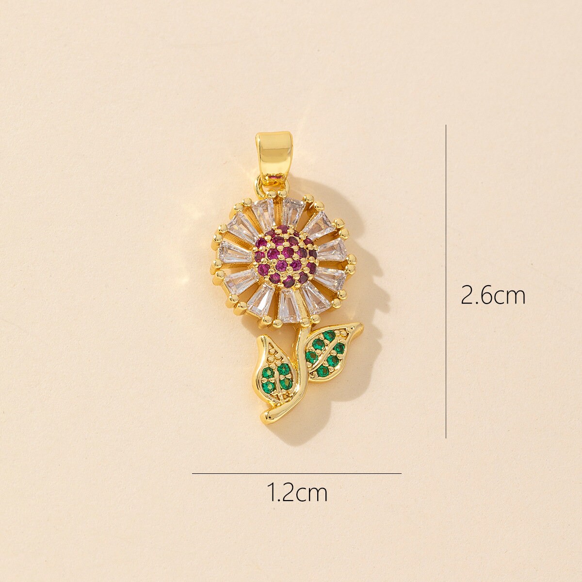 9 Styles of Zircon Flower Necklace Charm, CZ Flower Necklace Charm