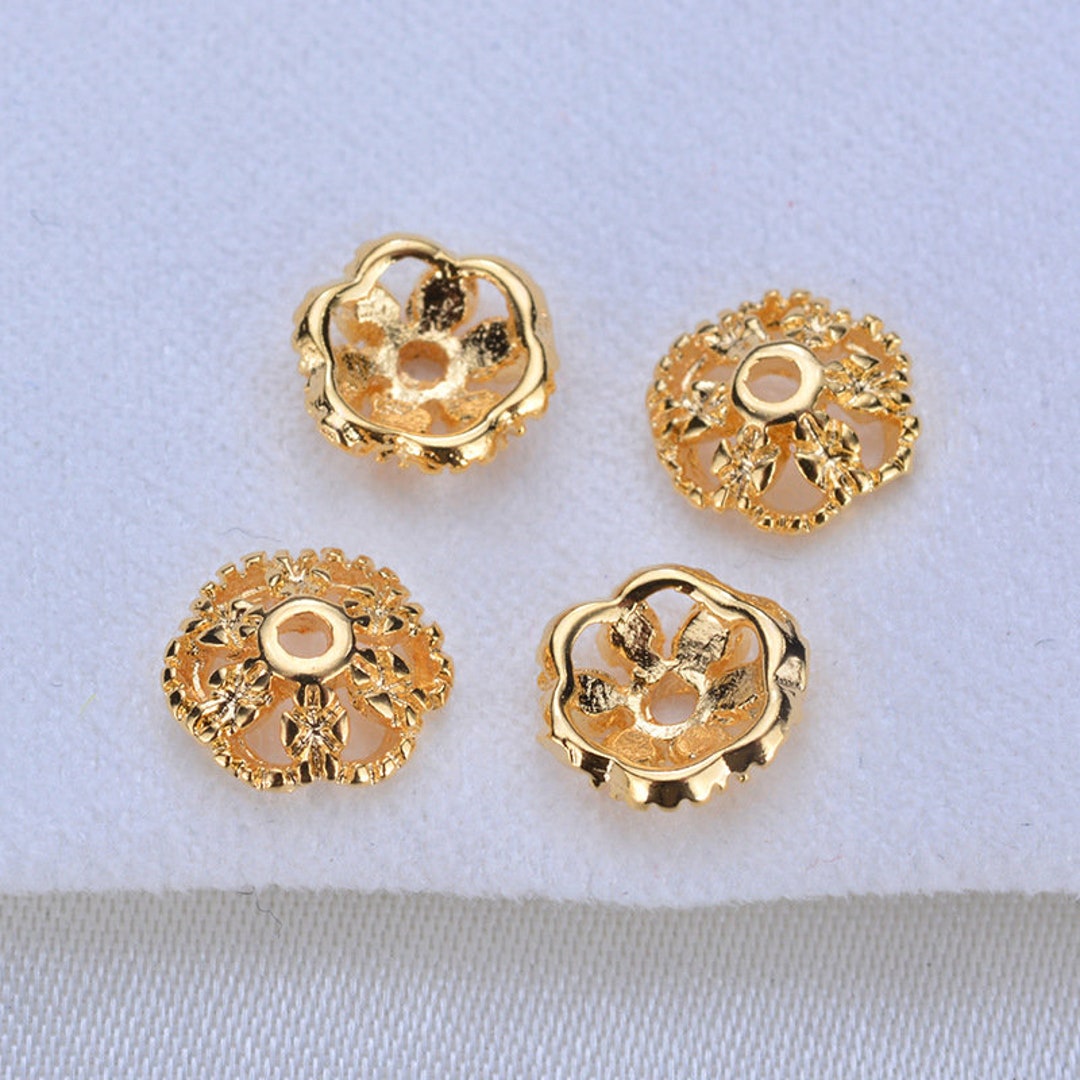 200 Perline Distanziatori In Acciaio Inox 316 Placcate Oro - Forma Fiore Per Gioielli Fai Da Te - Foto 8