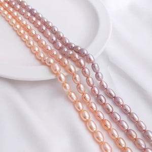 35-36 cm, natuurlijk, zoetwaterparel, rijstvorm, losse kraal, doe-het-zelf handgemaakte kralenarmbandketting, accessoiremateriaal met kralen - LT1493