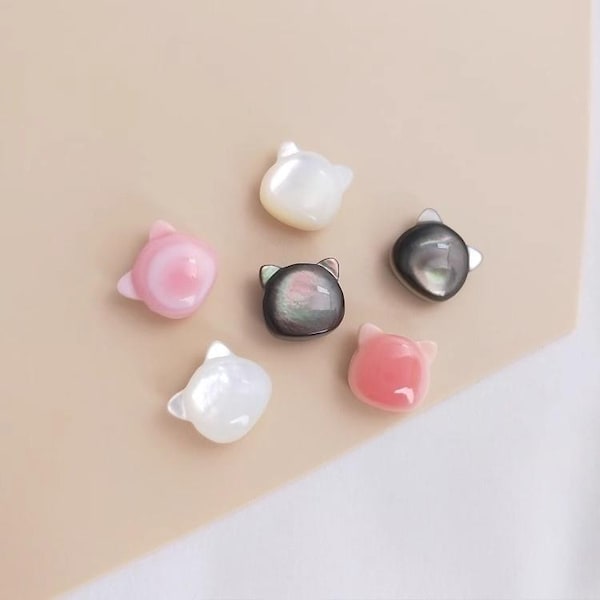 Cat Head Shell Beads: DIY Jewelry Accessories,LT3429