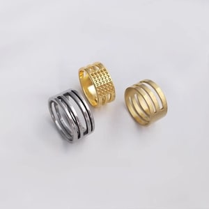 Brass Rings, Open Bands, Closing Aids, Handmade DIY Jewelry Accessories, Beaded Thimbles, Rings - LT1419