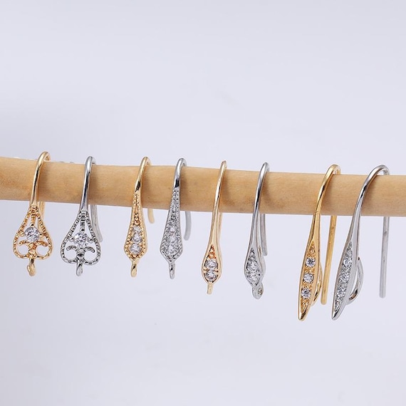 Micro Inlaid Zircon Ear Hooks, DIY Earrings Earrings Accessories