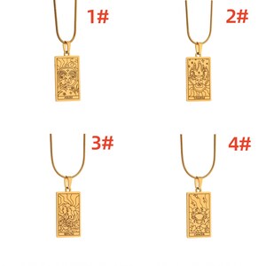 Vergulde 12 vierkante dierenriembedels, tarotstalen bedels, geluksbrengers, hangers voor dagelijks gebruik voor stellen, sieradenaccessoires Finding-LT3068