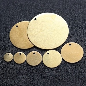 50pcs+various sizes of solid round brass earring pendants, round copper pendant charm, brass earring accessories supply, XY1007