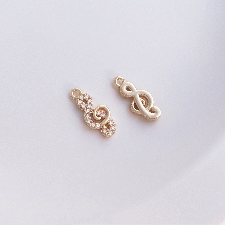 【特別送料無料！】 Charm, Plated Gold Genuine 4pcs+14k Micro Zircon With Set アクセサリー