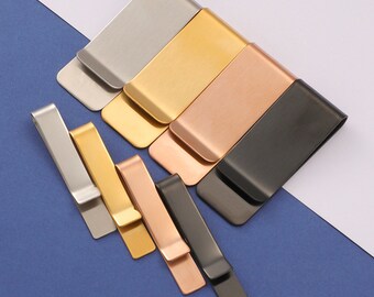 Mirror stainless steel suit tie clip, blank steel clip, smooth laser engraved wallet clip - LT2687