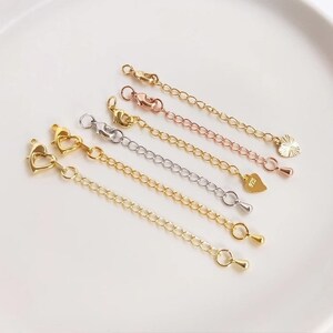 18K Real Gold Plated Tail Chain, Extension Chain, Platinum, Rose Gold Bracelet for Necklace Bracelet Making - LT1263