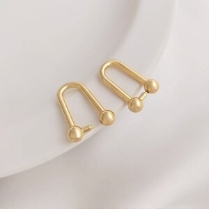 10-20Pcs,Chain buckle, 14K gold-plated, U-shaped buckle, connecting accessories, diy earrings pendant chain necklace closure buckle - LT1317