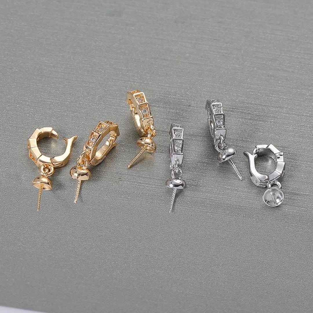 10PCS, Micro-inlaid Zircon Universal Clasp for Pearl Jewelry