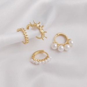 14K Real Gold Plated Round Earrings Lever Round Earrings Hanging Pearl Earrings,DIY Pearl Holder Earrings,Earrings Accessories Supply-LT1214