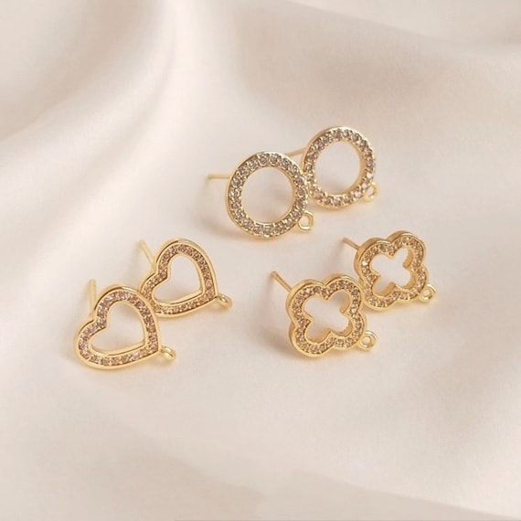 Orecchini A Cerchio Con Ciondolo Cuore – Placcati Oro Rosa, Zirconi Cubici E Opale, Ipoallergenici, Regalo Donna