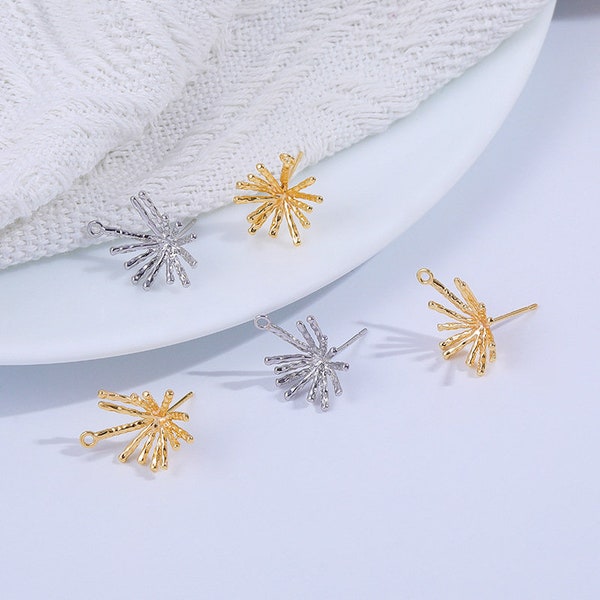 Wholesale supply of snowflake silver needle earrings,simple and personalized earrings,fireworks shaped earrings,gold-plated earrings- lt2229