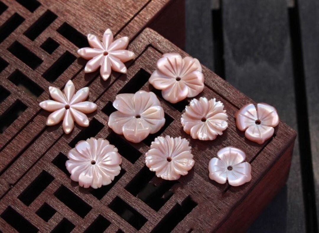 Pink Shell Spacer Connector, Necklace Petal Gasket, 10/13mm Pink Shell ...