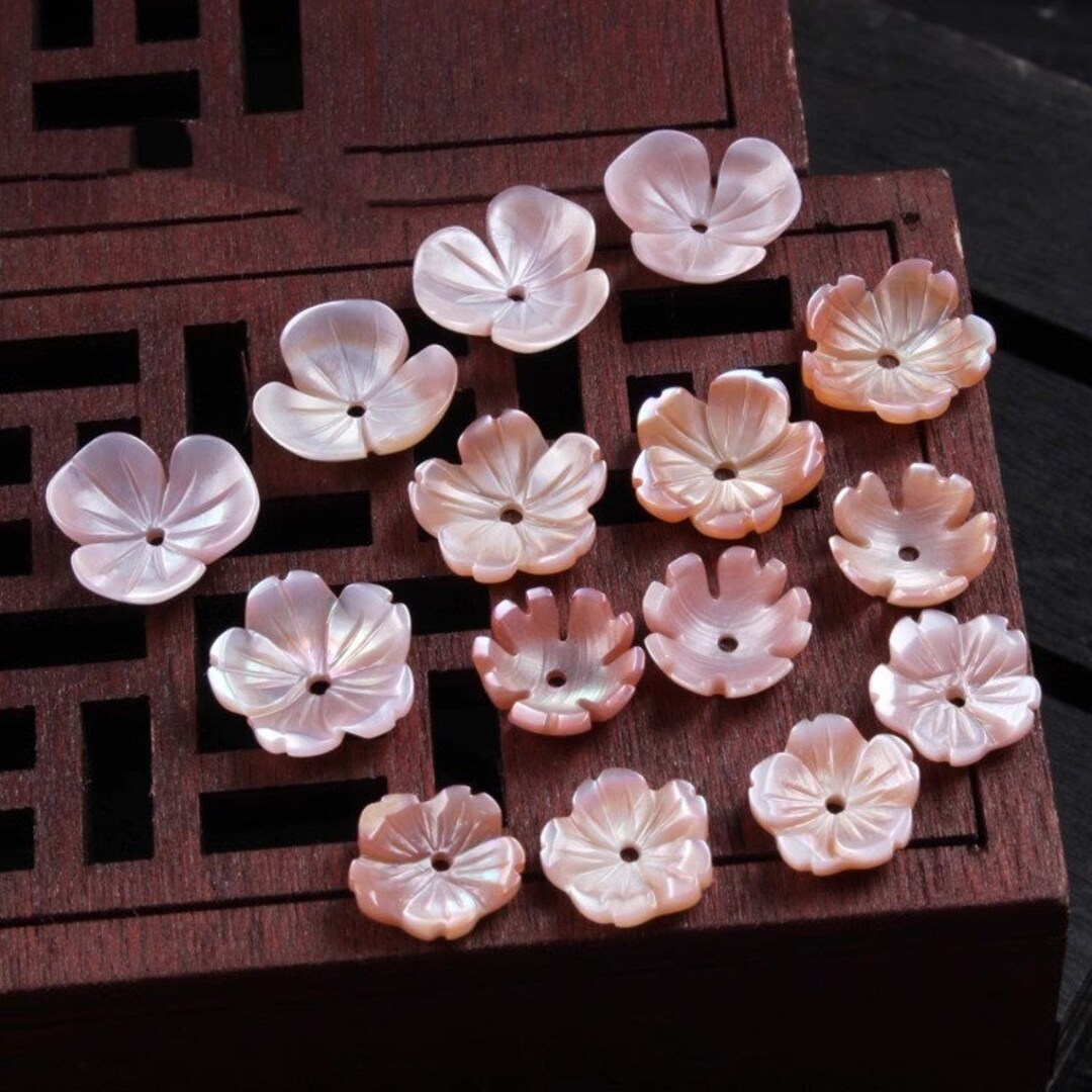 Shell Petal Bead Holder Connector, Bracelet Necklace Spacer, 8/10/12mm ...