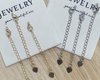 Jewelry Tail Chain Color-Retaining Lobster Clasp Extension Chain DIY Bracelet Necklace Extension Chain Heart Pendant Tail Chain - LT3955.