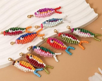 Hot Selling Color Beaded Small Fish Pendant, Key Pendant, DIY Lucky Color Accessories Bag Pendant, Jewelry Accessories Supply-LT3455