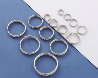 Split Key Rings, Multi Size Jump Rings, Metal Split Rings for Jewelry & Keychain Making- lt2503