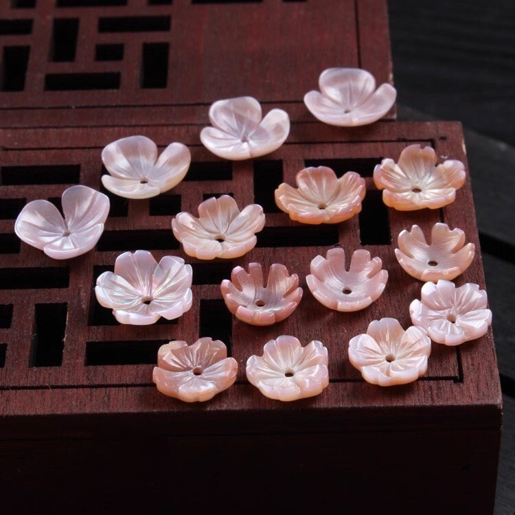 Shell Petal Bead Holder Connector, Bracelet Necklace Spacer, 8/10/12mm ...